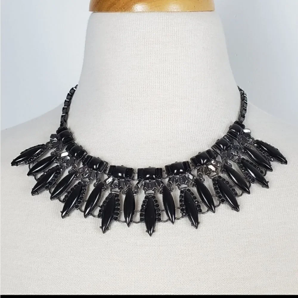 Womens Choker Black Statement Necklace